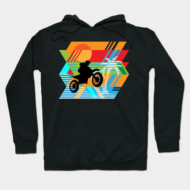 Dirt Bike Vintage Design Hoodie by vpdesigns